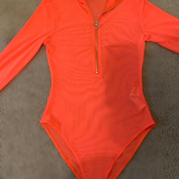 Neon Orange Bodysuit! Only Worn Once! (S) - Picture 3 of 4